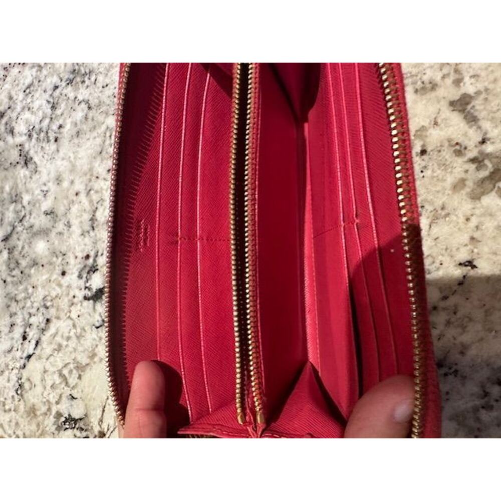 Prada Saffiano Leather Zip Around Wallet Peonia EUC - Picture 8 of 10